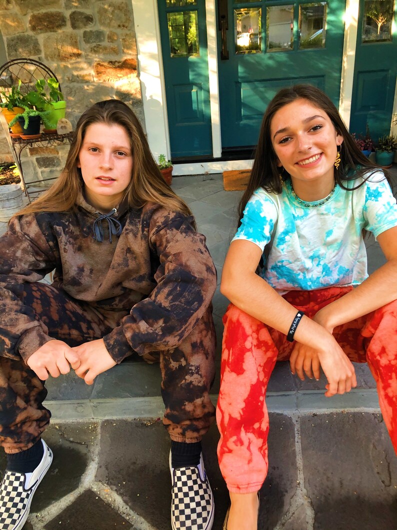 bleach tie dye sweatpants