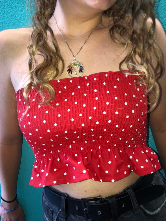 polka dot tube top