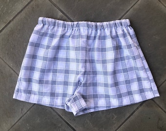 Blue Plaid Shorts | Festival Shorts, Boxer Shorts, Plaid Shorts, Festival Fashion, Lightweight Shorts, Trendy Shorts, Summer Shorts