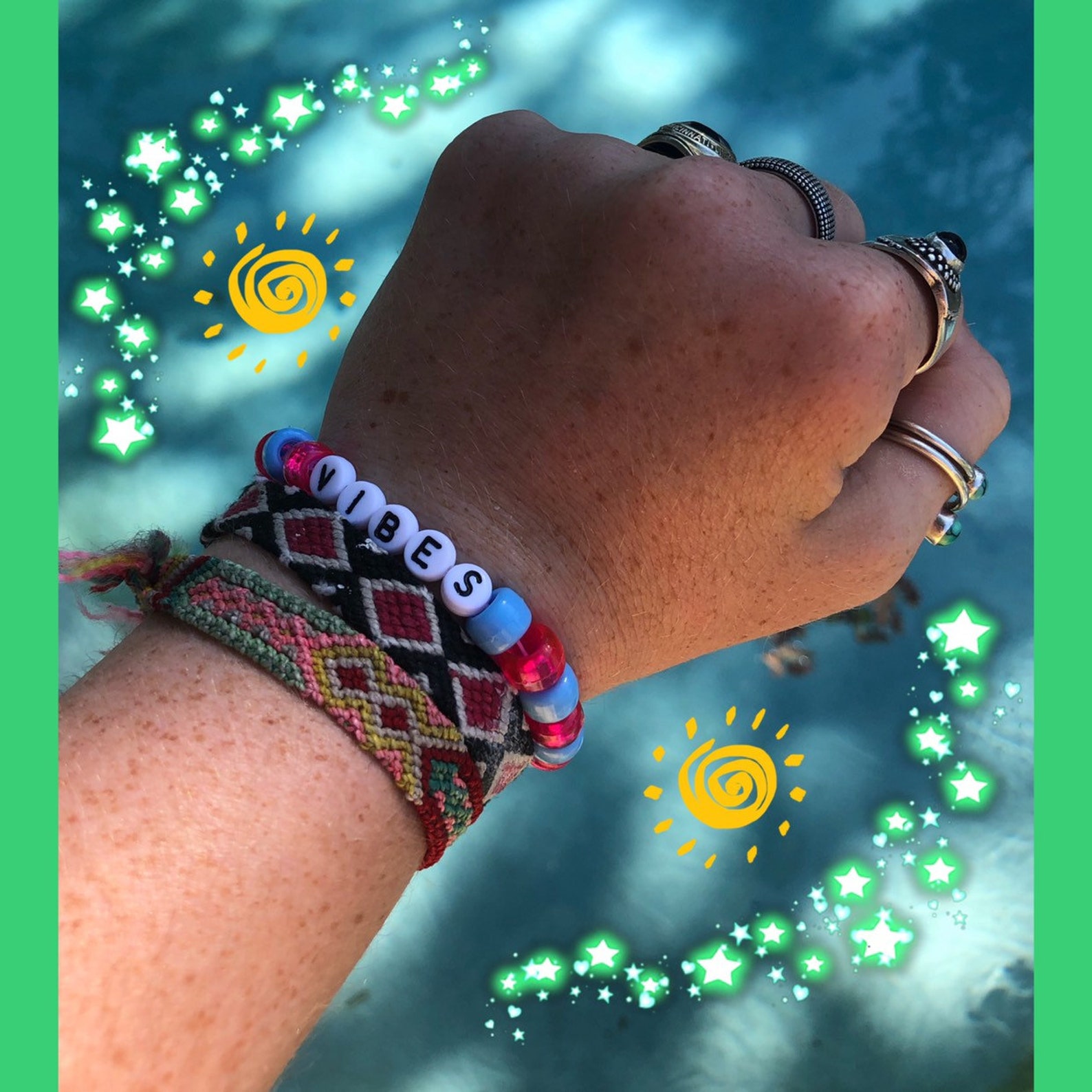 Vibes Vsco Bracelet Vsco Bead Bracelet Vsco Jewelry Vsco Etsy