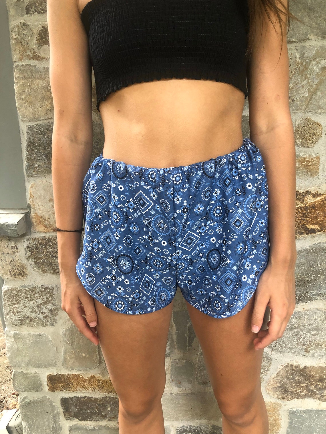 Silky Bandana Shorts Festival Shorts Silky Shorts Bandana Etsy