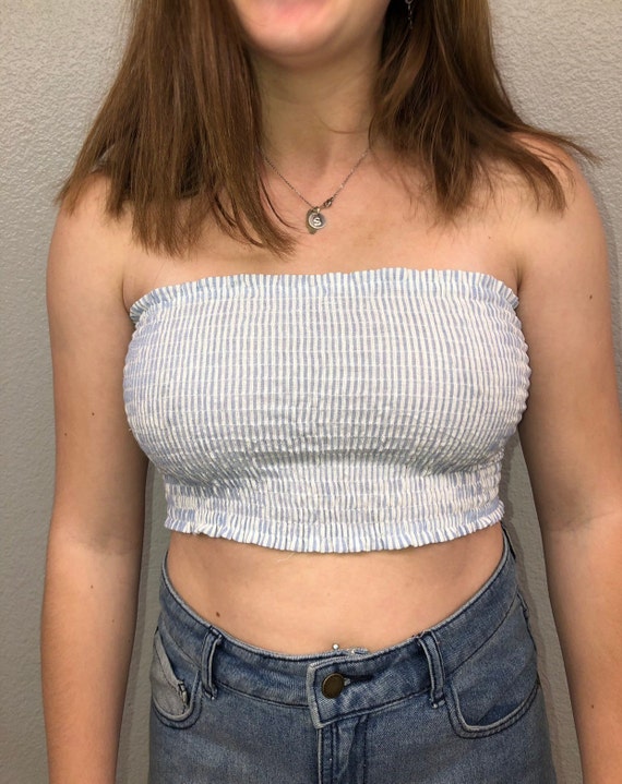 white tube top smocked