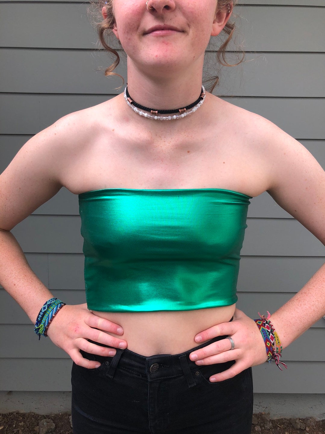 Green Rave Shirt, Green Tube Top, Green Top, Tailgate Top, Rave Top ...