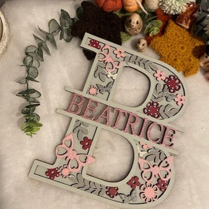 Personalised Floral Themed Initial