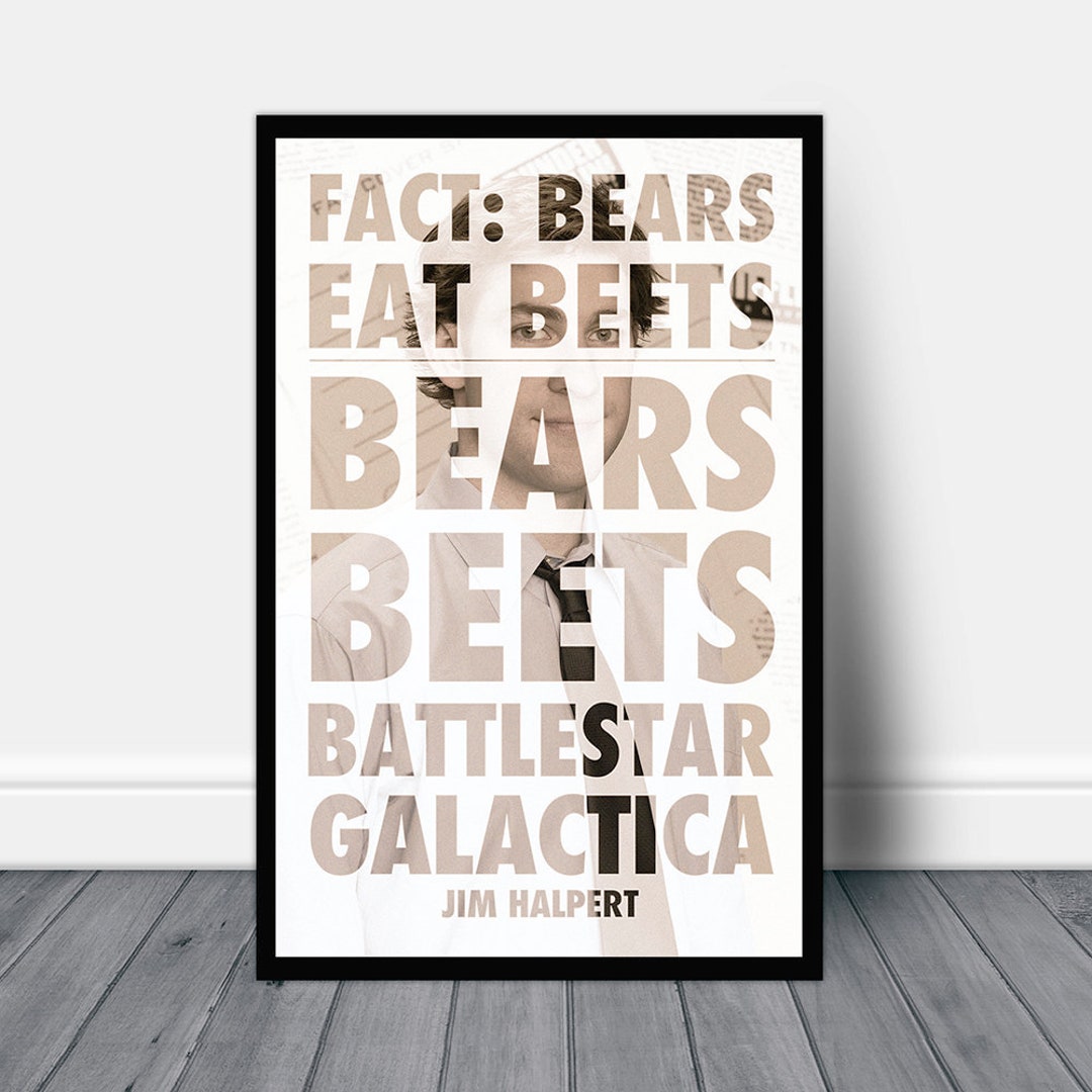 JIM HALPERT Bears Beets Battlestar Galactica the Office Wall Art Poster