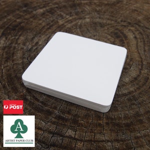 Leyton Aquarell 100% Baumwolle Blanko Karten, Aquarellpapier Quadrate, 300GSM, 9 cm x 9 cm, 40 Blatt