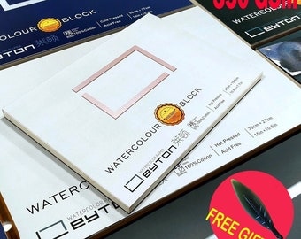 Watercolour Block, 350G 100% Cotton Professional Watercolour Paper Pad