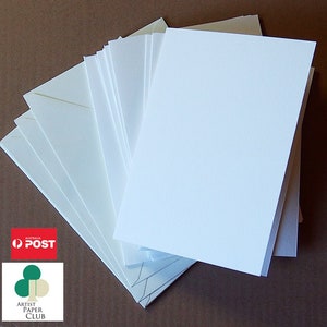 100% Cotton Watercolour DIY Cards,Folded Blank 20x Cards & 20x Envelopes,300gsm