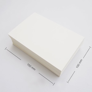 May include: A stack of white paper measuring 150 mm by 100 mm.