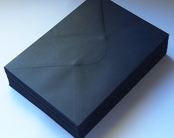 60 x C5 Black Envelopes,Perfect for A5 Cards, Invitation, Wedding, Announcements,229 mm x 162 mm, 150GSM Premium Paper