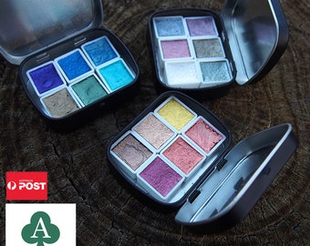 Handmade Shimmer Watercolours，Metallic Watercolour Paints , Watercolour Half Pan Set