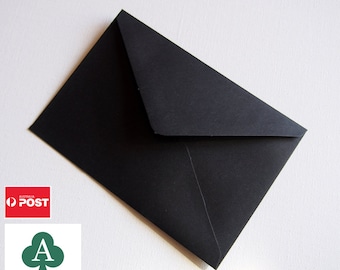 80 x C6 Black Envelopes,Perfect for 4 x 6 Photo Cards, Invitation, Wedding, Announcements, Baby Shower, 162mm x 114mm