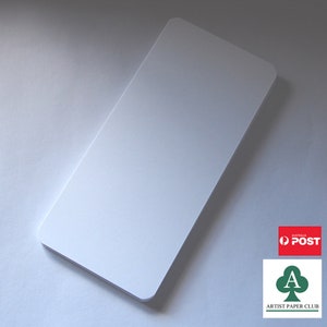 Blanko DL Karten, DL Rohlinge, Premium Qualitätskarten, Flach, Weiß, Abgerundete Ecken, 99 x 210mm