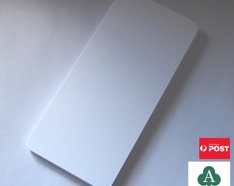 Blank DL Cards, DL Blanks, Flat, White, Rounded, 99 x 210mm, Pack of 120