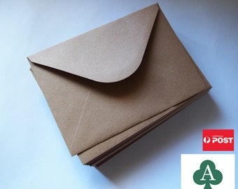 A7 Kraft Envelopes for Wedding Invitations, Recycled, 133mm x 184mm,120GSM