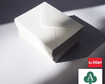 Mini enveloppes en papier blanc cassé, pour carte-cadeau, carte de visite, 120GSM, 4 « x 3 », pack 10/100 pcs