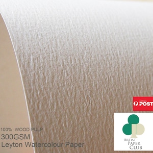 Leyton Watercolour Paper Value Pack,100% Wood Pulp 300gsm Students&#39; Quality Paper,48-Sheets,A4,A5