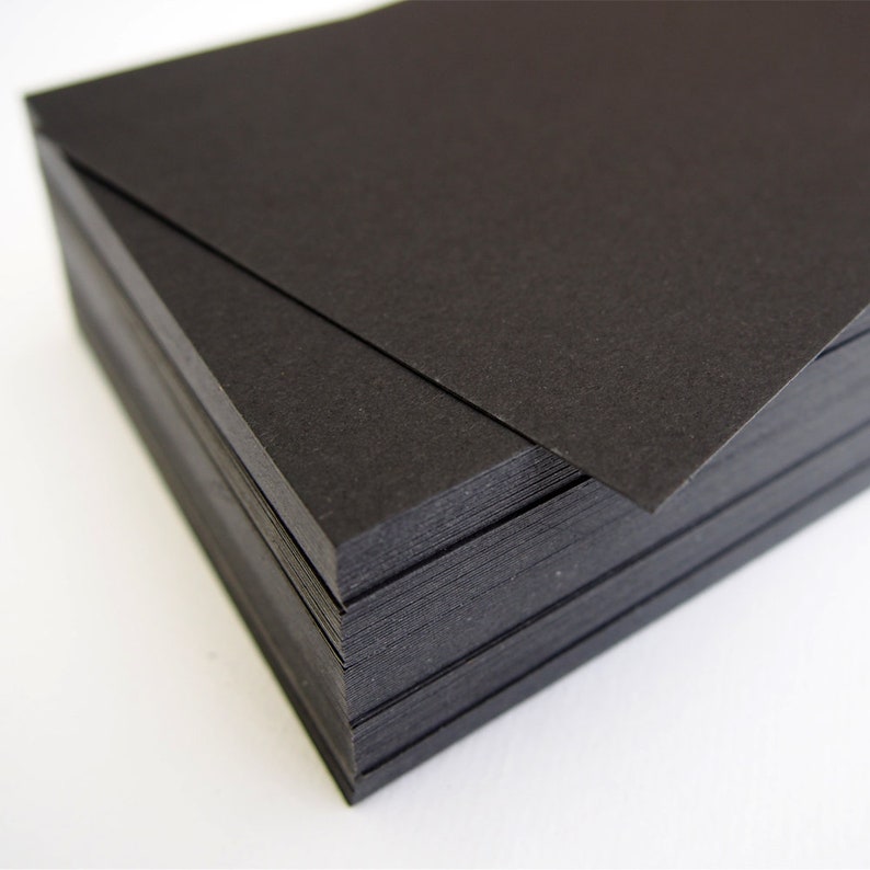100 x A6 Blank Flat Cards,A6 Black Cards,Premium Cardstock, Artist Supplies, 300GSM image 2