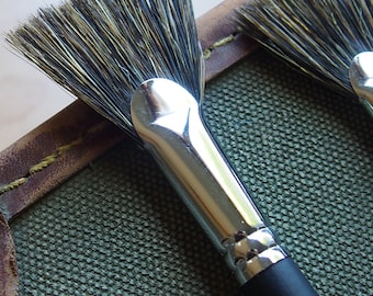 Handmade Oil Paint Brush, Boar Bristle Fan Brush, Long Wooden Handle