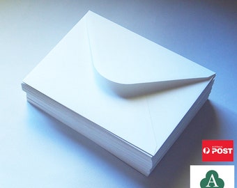 120X Invitation Envelopes, A7 White Envelopes for Wedding Invitations,133mm x 184mm, for 5''x7'' Cards, 120GSM Paper