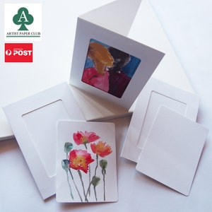 Blank Photo Frame Cards, Frame-Enhanced Greeting Cards Kit, White with Die Cut Window, 300GSM, 24 Kits