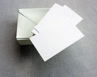 Mini Notecards Set of 50 | Linen Textured | Small Business Inserts