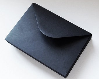 120 x enveloppes d'invitation, enveloppes noires, 133 x 184 mm, pour cartes de 5 x 7 po., 120 g/m²,