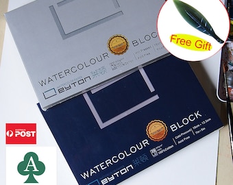 Watercolour Paper Block, 300GSM 100% Cotton Watercolour Paper Pad, Professional Watercolour Block, 20 Sheets