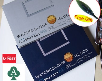 Bloc Papier Aquarelle 100% Coton A5 - 20 Feuilles, 300g/m², Grain Fin, Pressé à Froid - My Rock Way Leyton