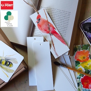 40 Stück Aquarell Lesezeichen, Tags, 100% Baumwolle, Künstlerpapier, 300g/m²