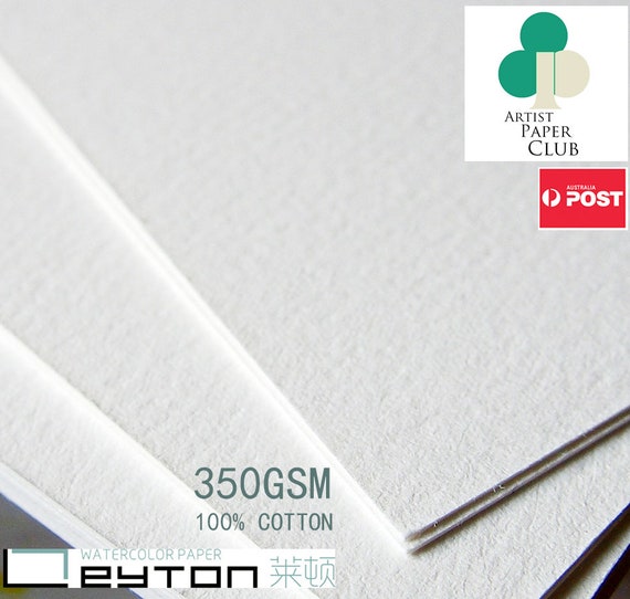 Leyton Watercolour Paper,100% Cotton 350gsm Finest Quality Artists' Quality  Paper, Cold Pressed,10 Sheets 