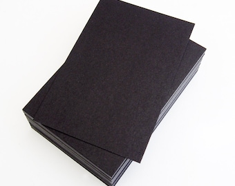 100 x A6 Blank Flat Cards,A6 Black Cards,Premium Cardstock, Artist Supplies, 300GSM