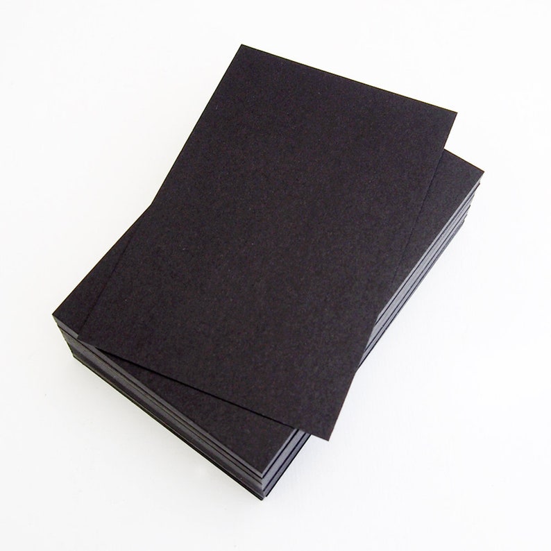 100 x A6 Blank Flat Cards,A6 Black Cards,Premium Cardstock, Artist Supplies, 300GSM image 1