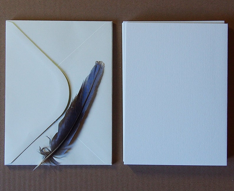 100% Cotton Watercolour DIY Cards,Folded Blank 20x Cards & 20x Envelopes,300gsm image 2