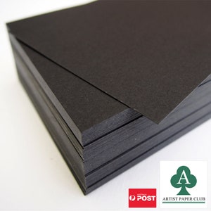300GSM Black Cardstock, Heavyweight Smooth Cardstock, Thick Stationery Paper, 20 Sheets, A4,A5,A6