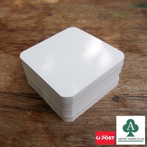 100 x Blank Square Playing Cards,Flash Cards,Board Game Cards,7 x 7cm, 14 x 14cm,Round Corners