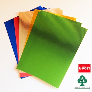 Reflective Mirror Effect Cardstock, A5 Card Mix Pack, 250gsm Premium Cardstock,  20pcs