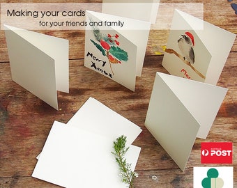 DIY A6 Blank Cards & C6 Envelopes Set, Premium Ivory 300G Cardstock, Pack of 30