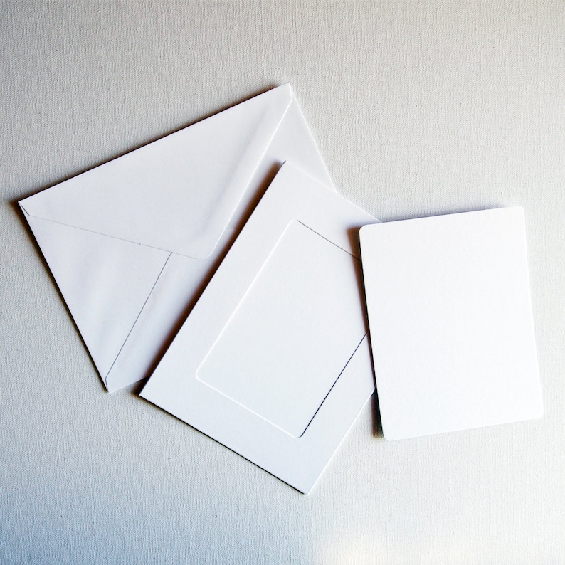 Blank Photo Frame Cards, Frame-enhanced Greeting Cards Kit, White With ...