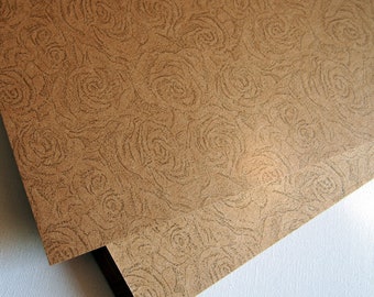 Rose Pattern Printed Kraft Cardstock, 220GSM DIY Printable Wedding Paper, A4, 20pcs