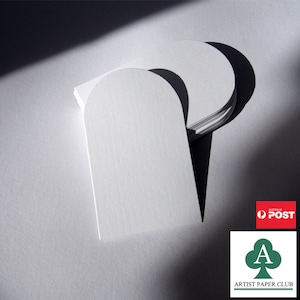 Blank Arched Cardstock, Arch Shaped Business Cards, Mini DIY Tags, 9 x 5.5 cm, 385GSM Premium Cardstock