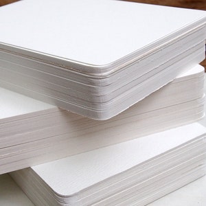 100 Watercolour Flat Blank Cards,100% Cotton 300gsm Paper,Round Corners, 155x105mm,Cold Press, Hot Press, Rough