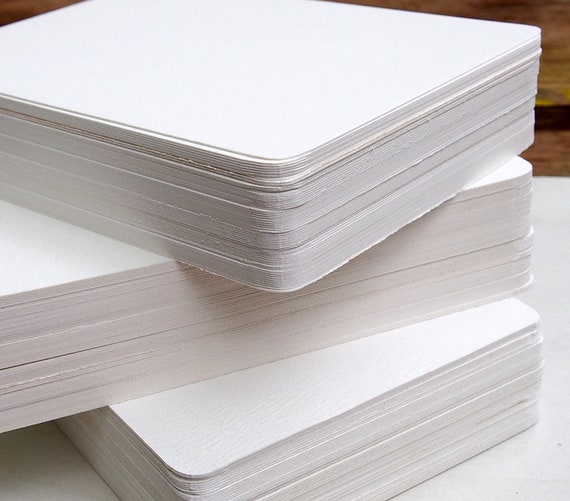 100 Watercolour Flat Blank Cards,100% Cotton 300gsm Paper,Round Corners, 155x105mm,Cold Press, Hot Press, Rough