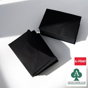 ミニ黒封筒、ギフトカード、名刺用、120GSM、4"x 2.75"、100枚パック