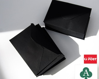 Mini Black Envelopes, For Gift Card, Business Card, 120GSM, 4&quot;x 2.75&quot;, Pack of 100