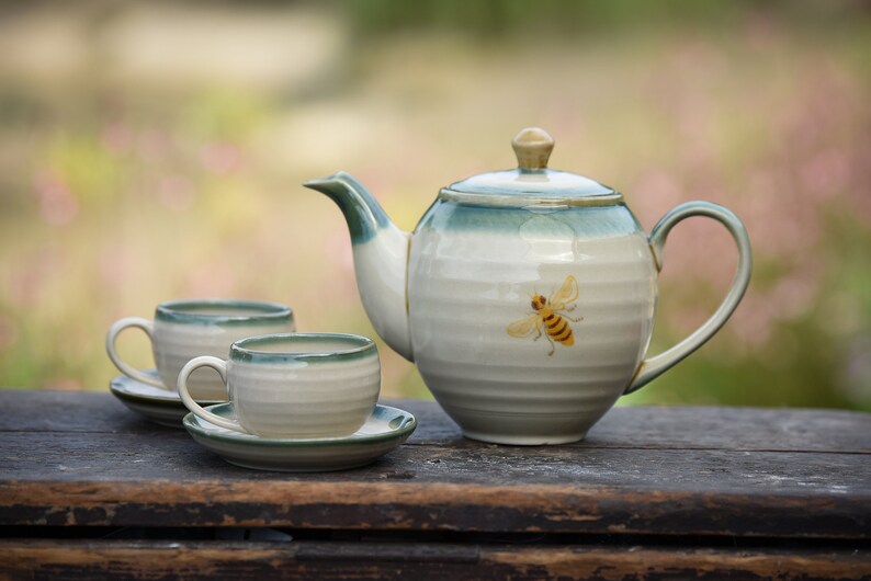 Tea Set 6 cups and saucers Hand made Ceramic Etsy