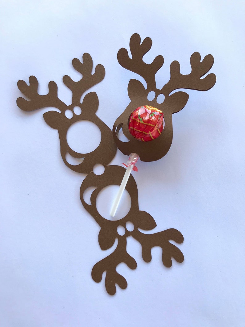 Download Christmas Reindeer Nose Lollipop/Sucker Holder Stocking | Etsy