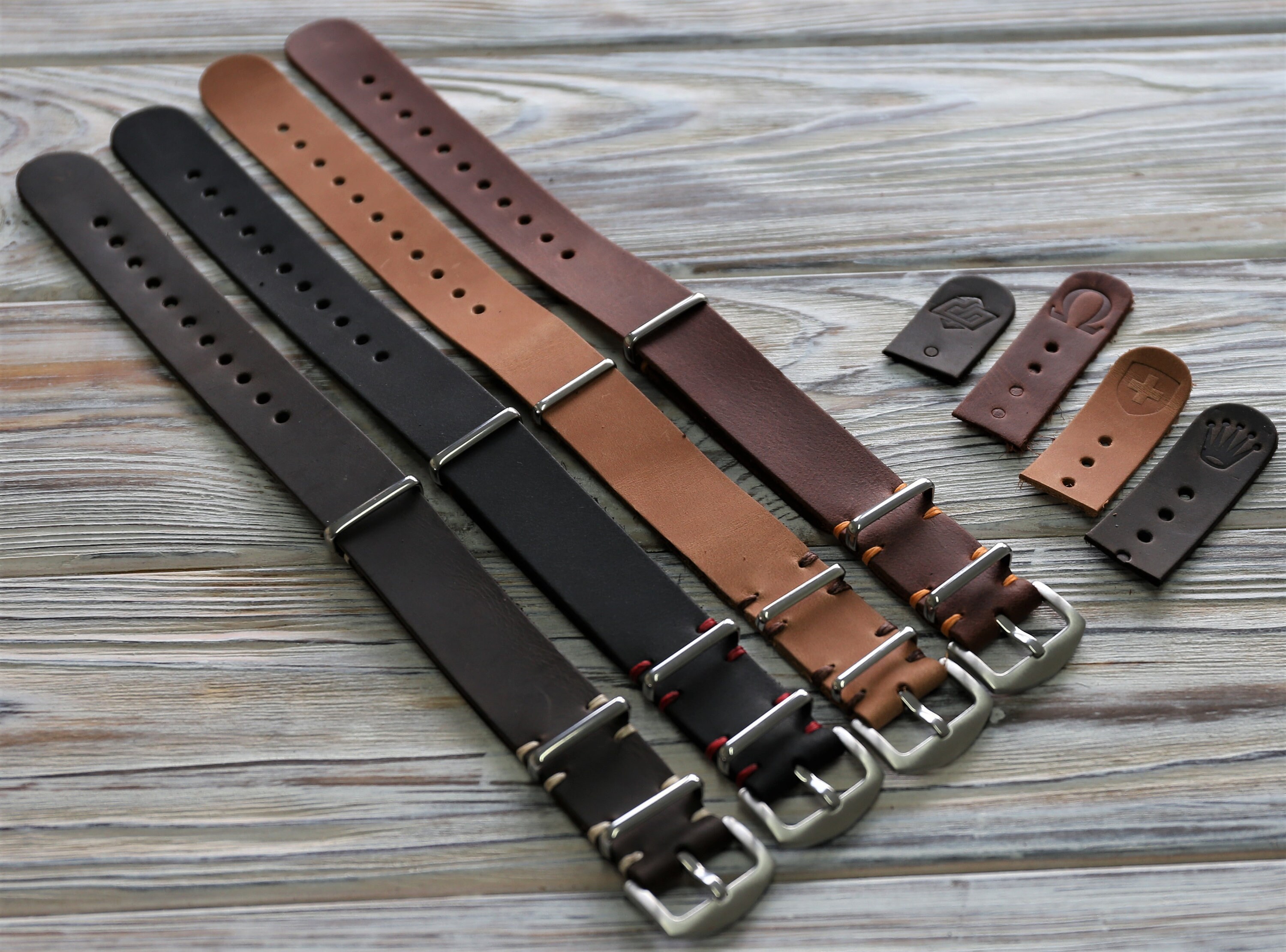 Personalized leather watch strap Military army style Watch Etsy