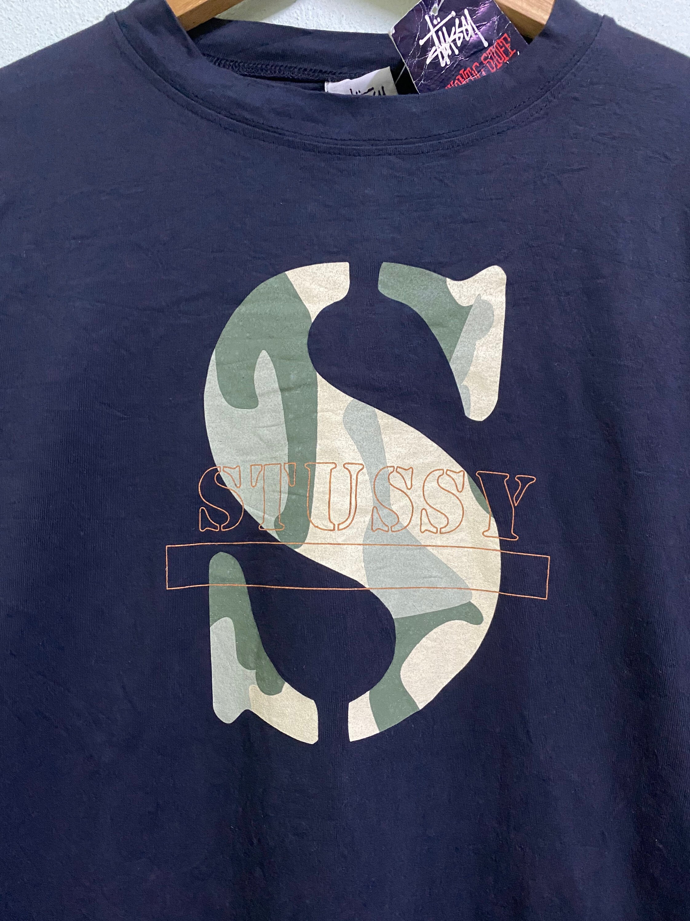 Vintage 90s Stussy S Camo Logo Long Sleeve Deadstock - Etsy