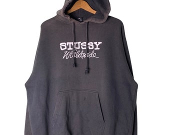 Vintage 90s Stussy Worldwide Hoodie - Etsy